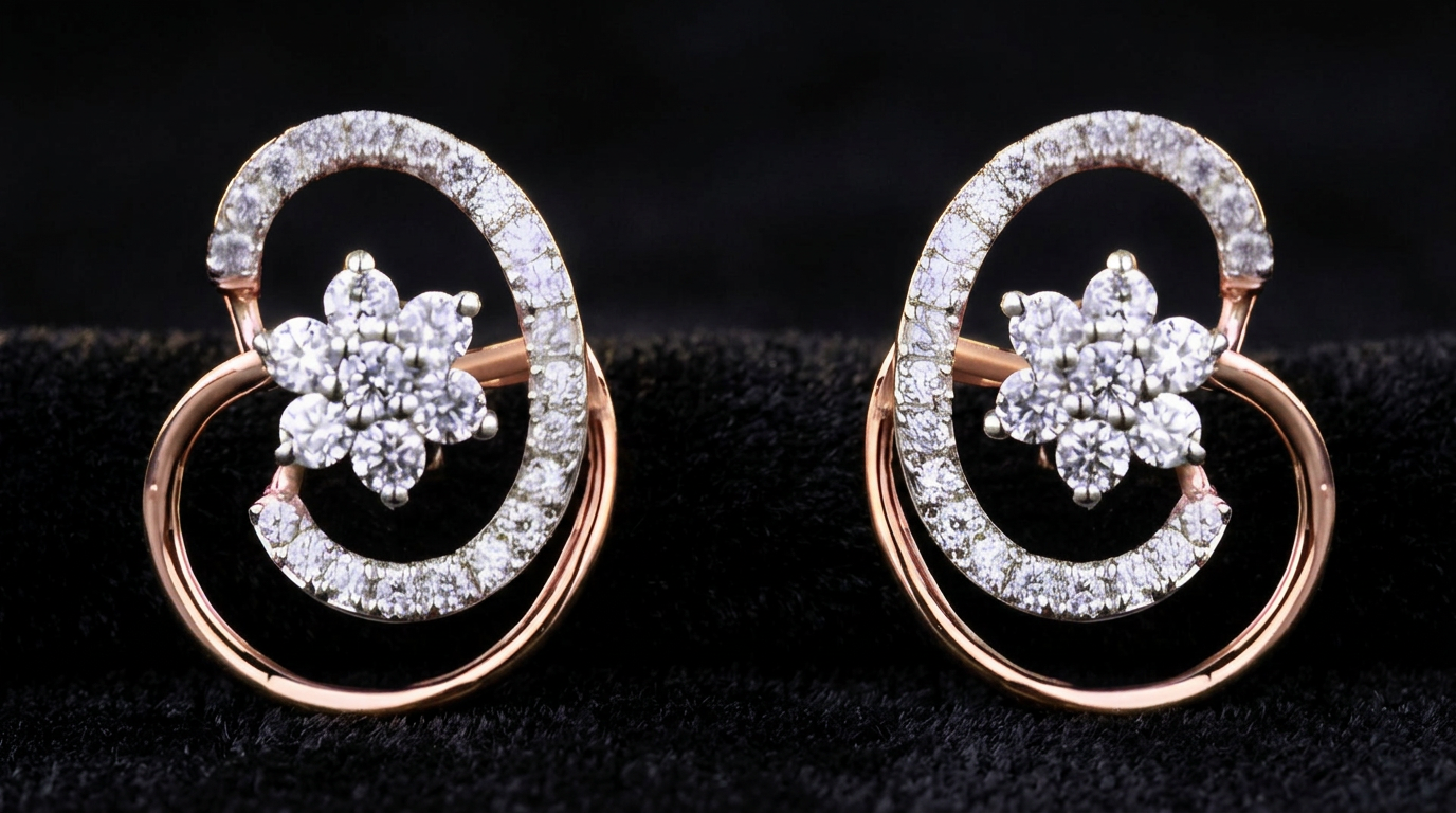 The Anahita Halo — interlocking diamond loop earrings, 18kt rose gold