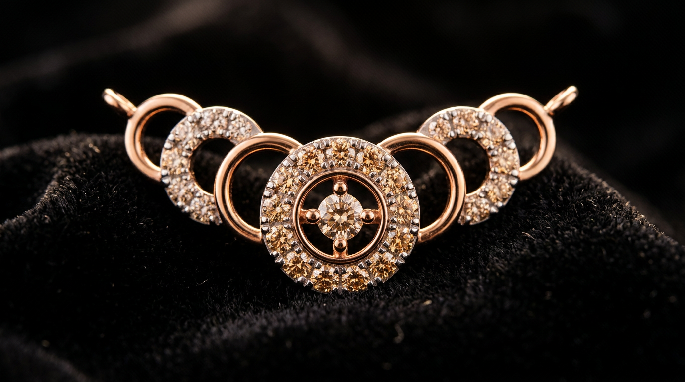 The Panch Chakra — interlinked ring diamond mangalsutra centrepiece, 18kt rose gold