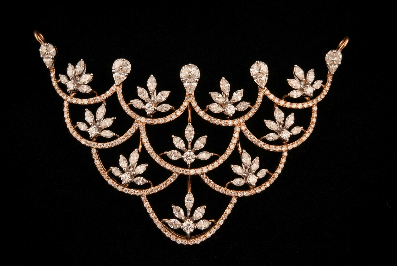 The Phool Jaal — layered floral diamond centrepiece, 18kt rose gold