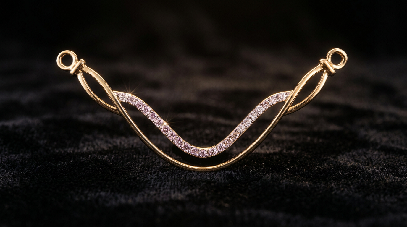 The Lehar Curve — curved diamond mangalsutra centrepiece, two-tone gold